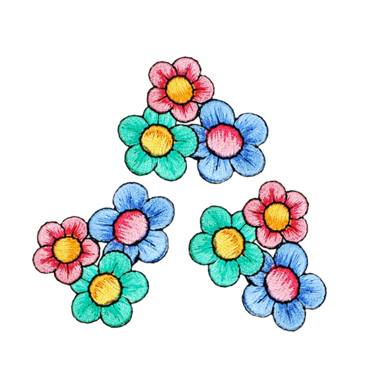BaZooples Iron-on Patch Applique/Patch Flower Cluster Pack of 3